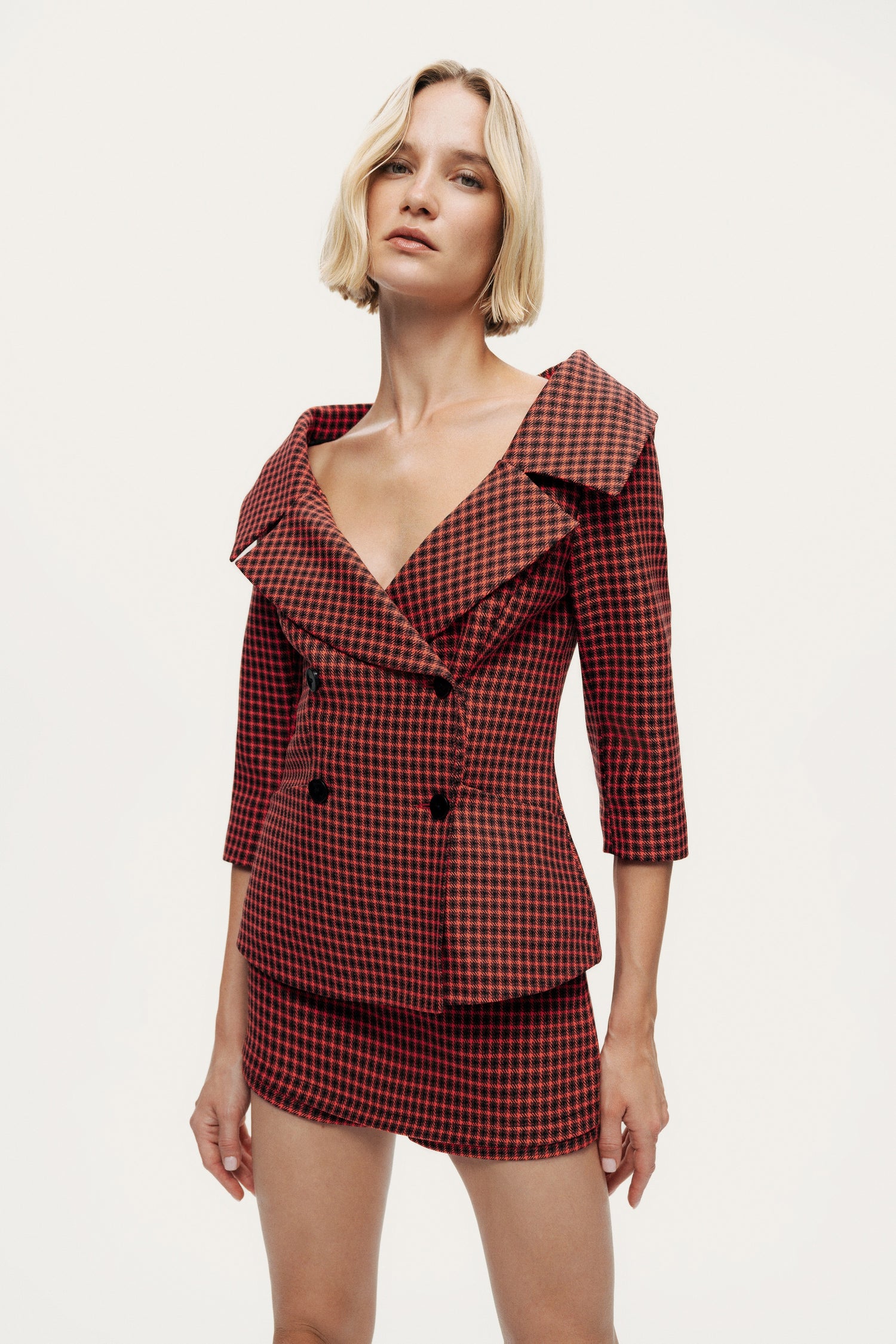 Checked High-Rise Mini Skort