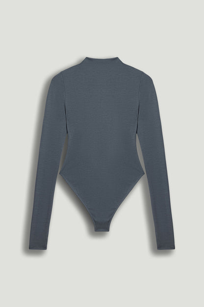 Long-Sleeve Mock-Neck Jersey Bodysuit