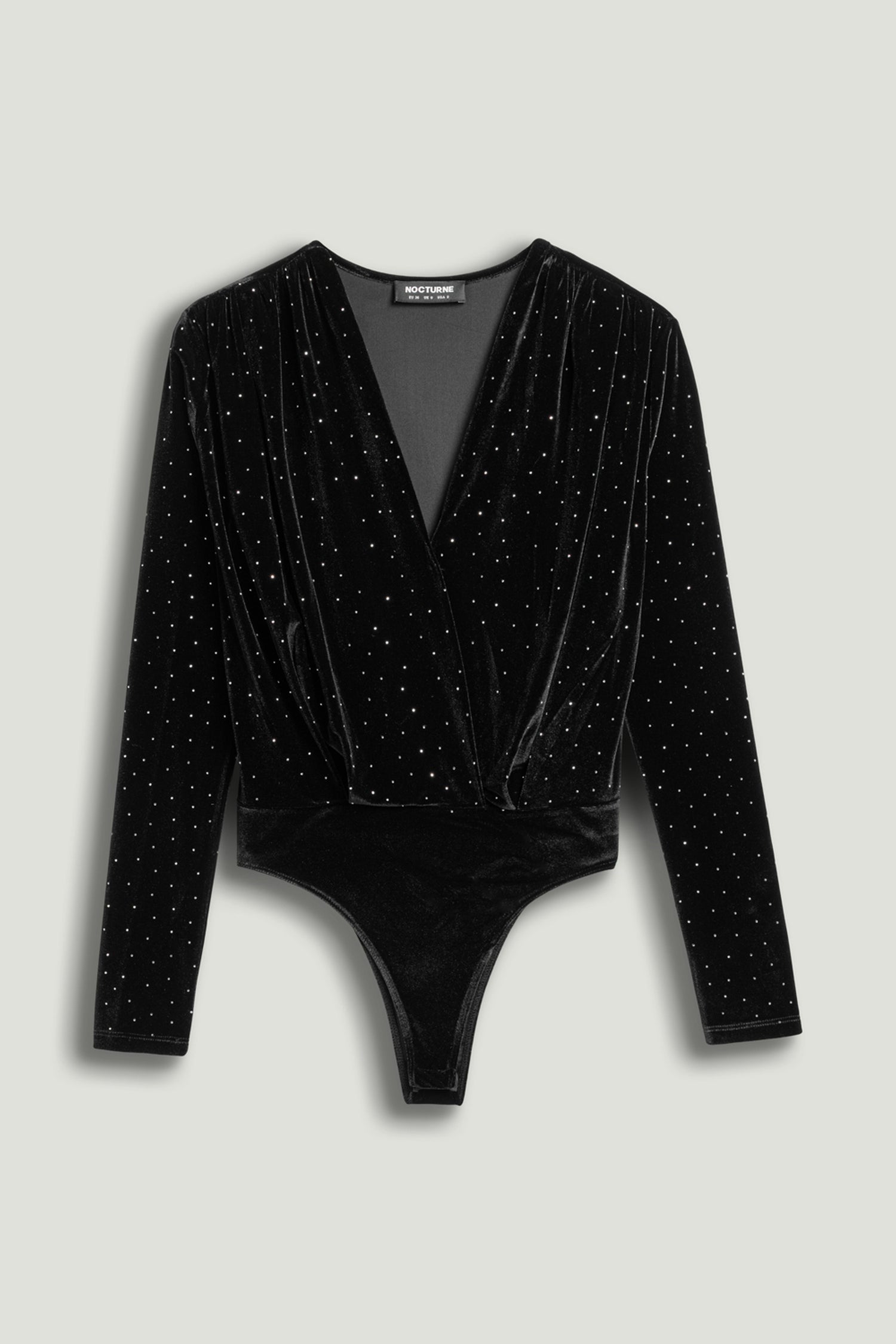 Plunge V-Neck Embellished Bodysuit