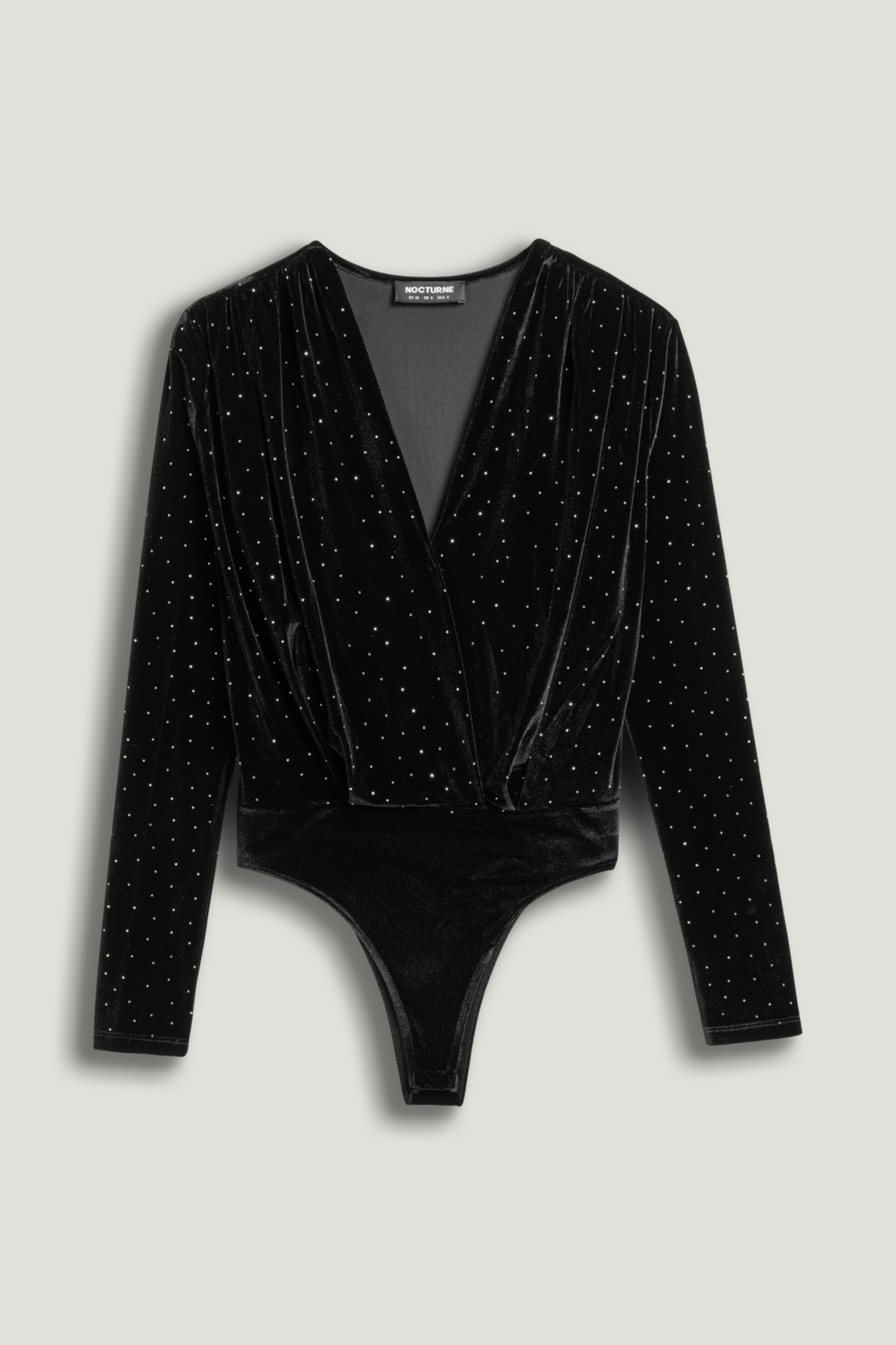 Plunge V-Neck Embellished Bodysuit