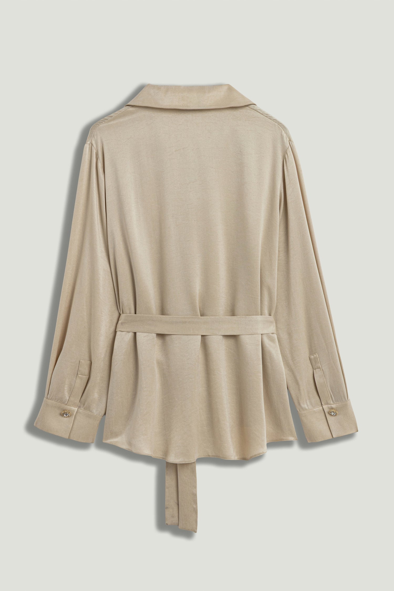 Belted Shirt with Statement Buttons