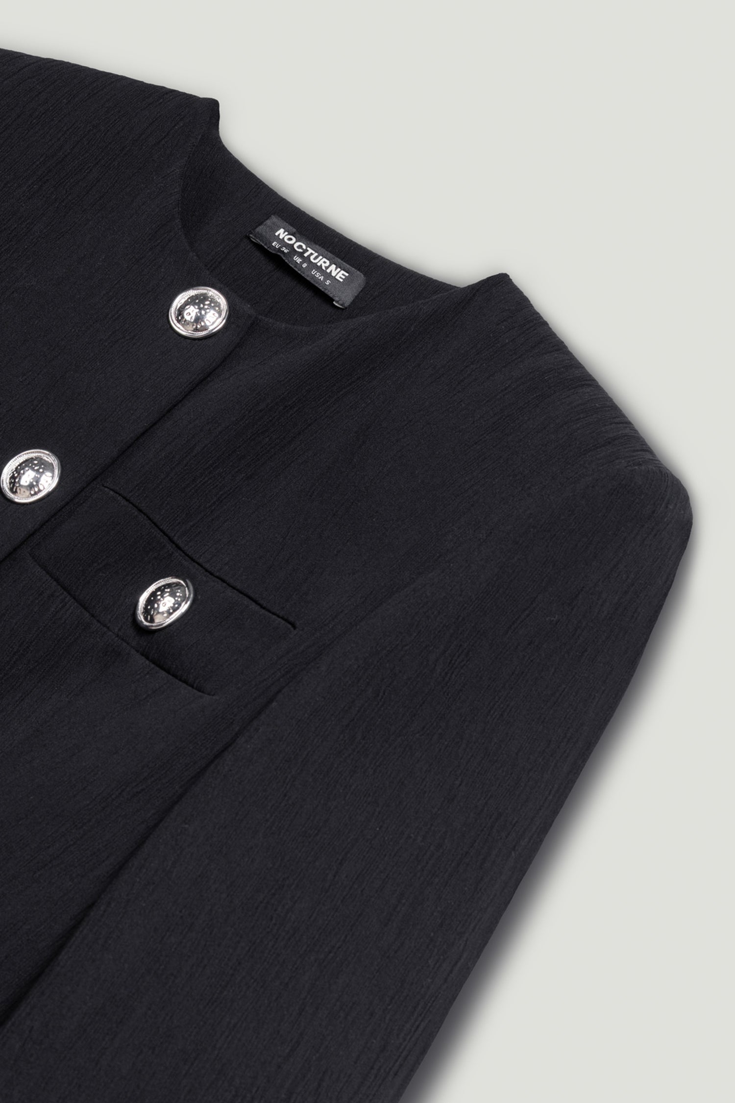 Black Padded Shoulder Mini Dress