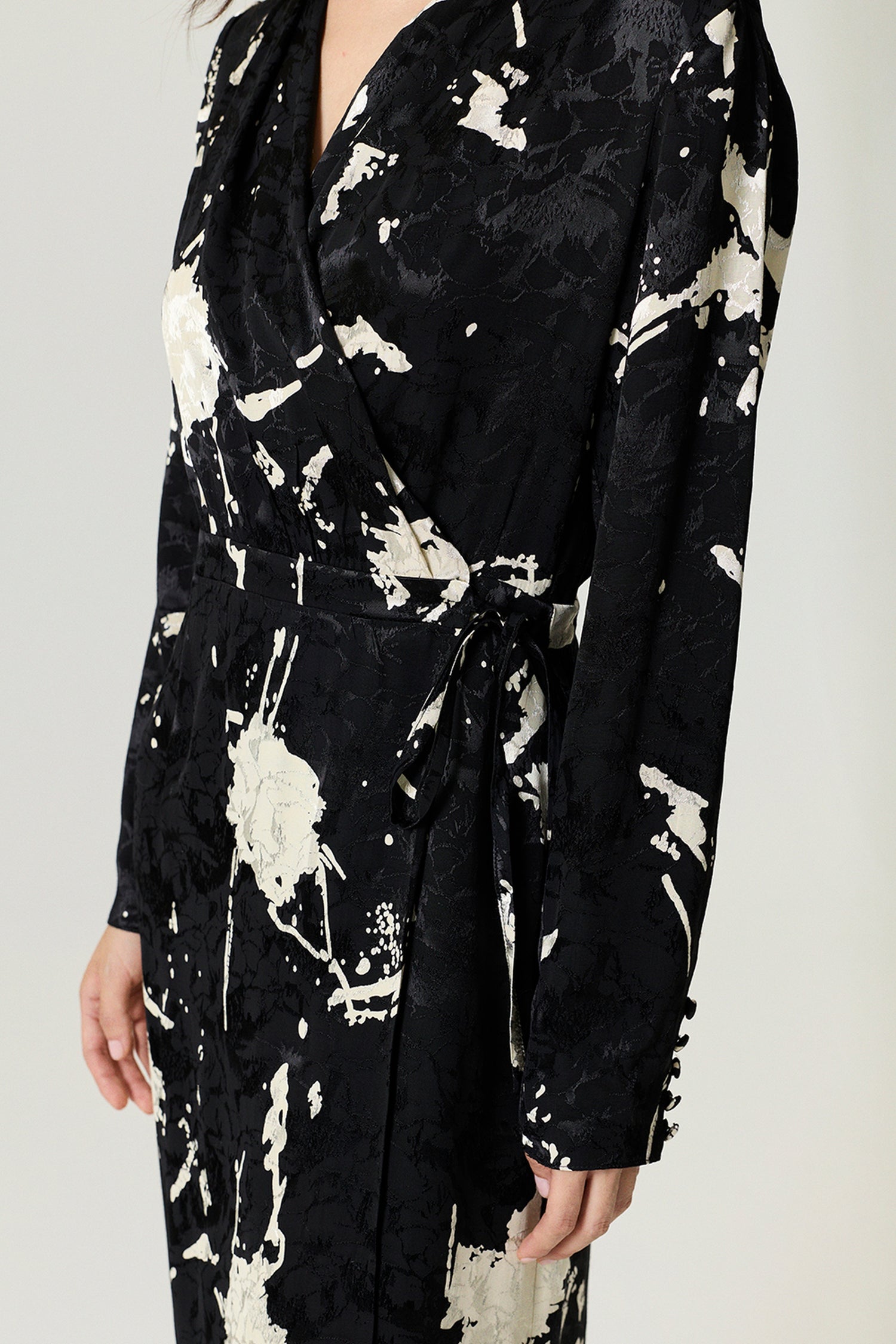 Printed Wrap Maxi Dress