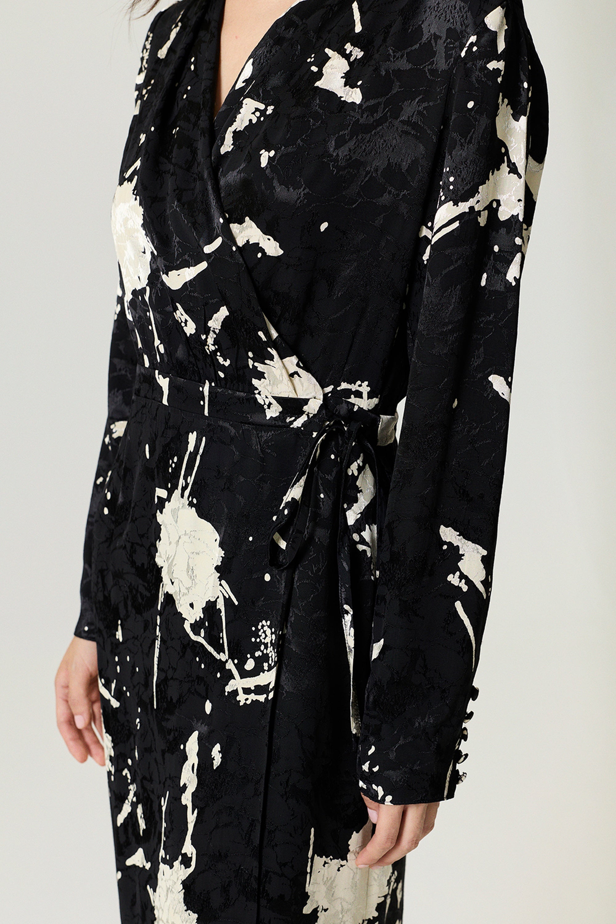 Printed Wrap Maxi Dress
