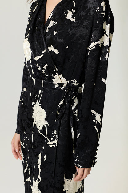 Printed Wrap Maxi Dress