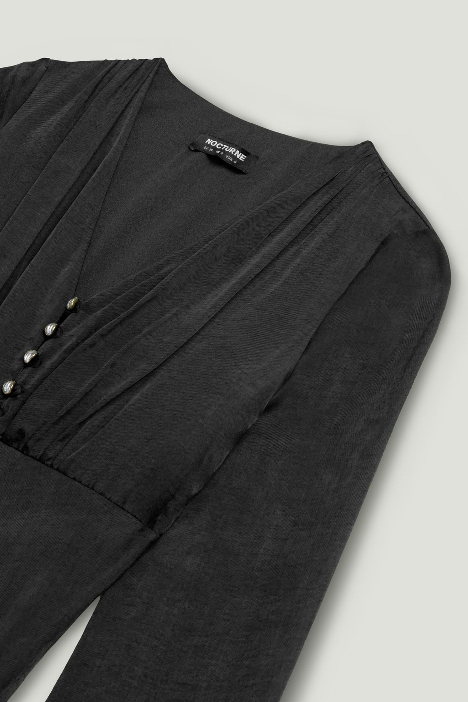 Black Crystal Button Detailed Maxi Dress