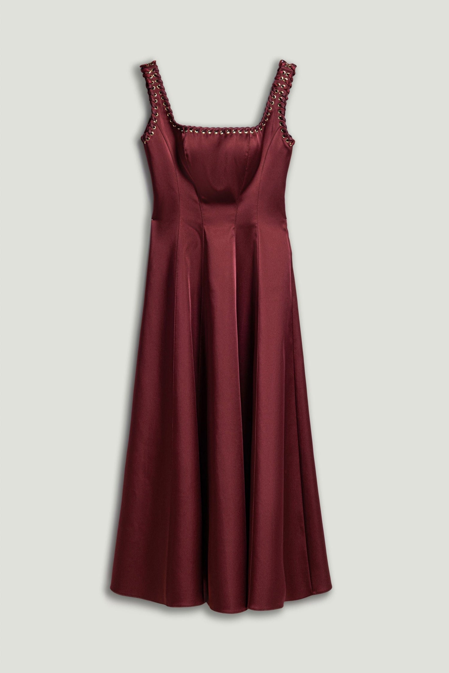 Embellished Square-Neck Midi Dress