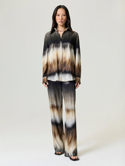 Batik Print Wide-Leg Pants