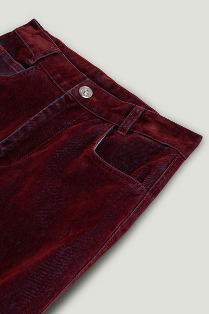 Velvet Straight-Leg Pants