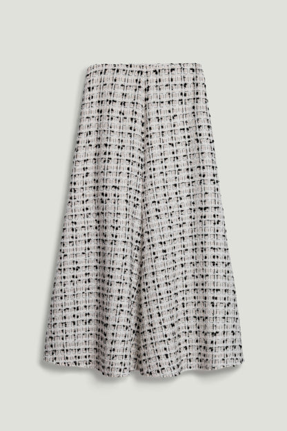 Patterned A-Line Midi Skirt