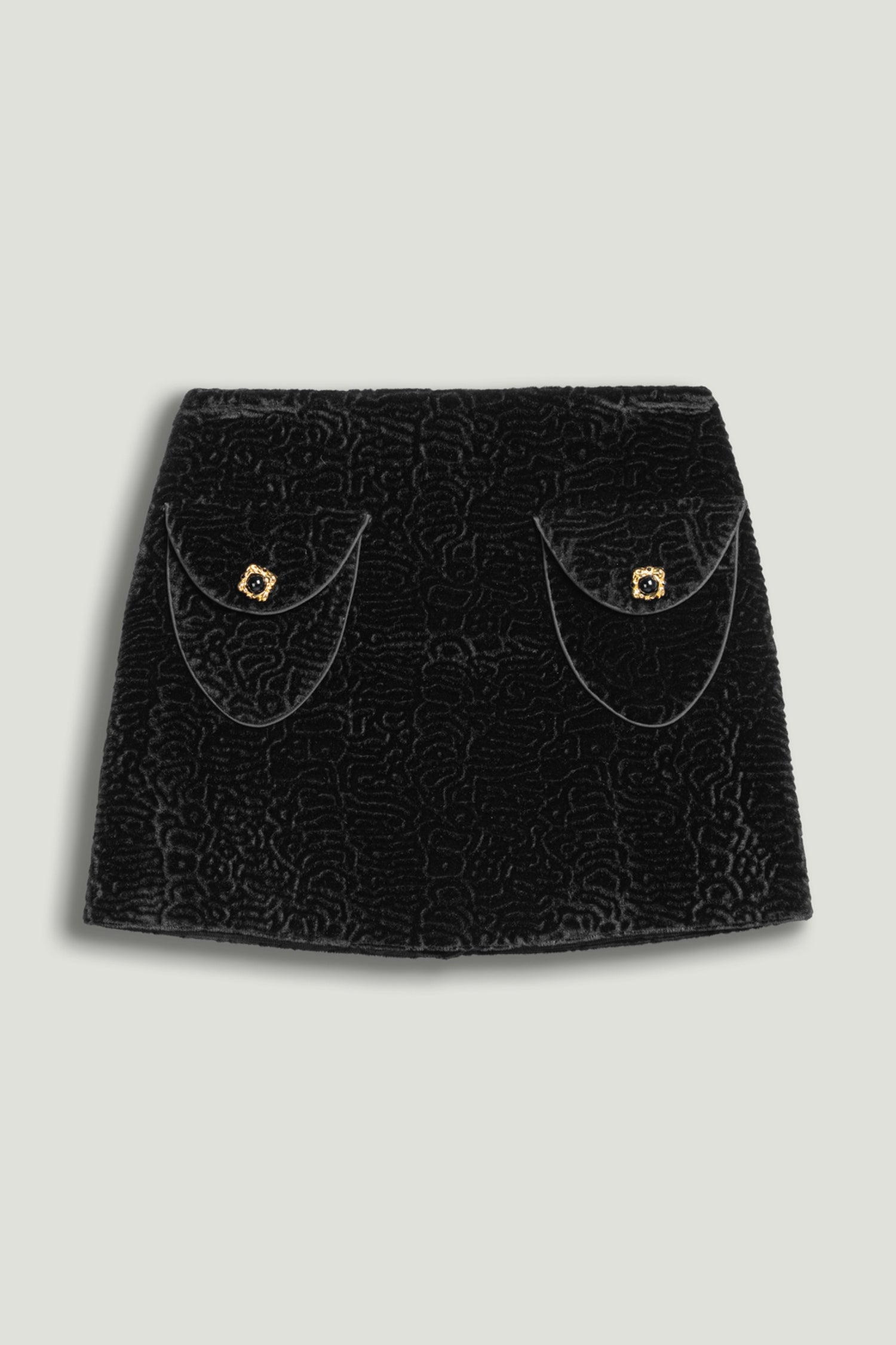 Textured Velvet Mini Skirt