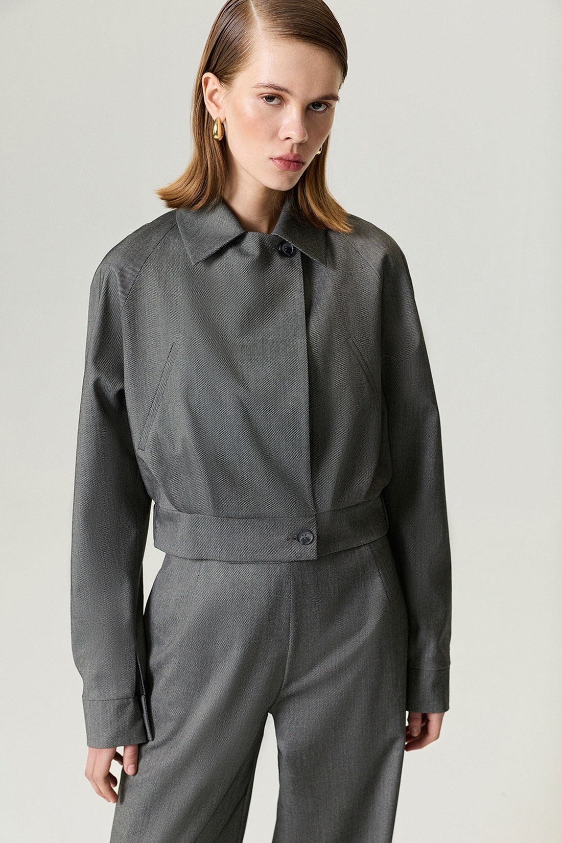 Waistband Detail Bomber Jacket