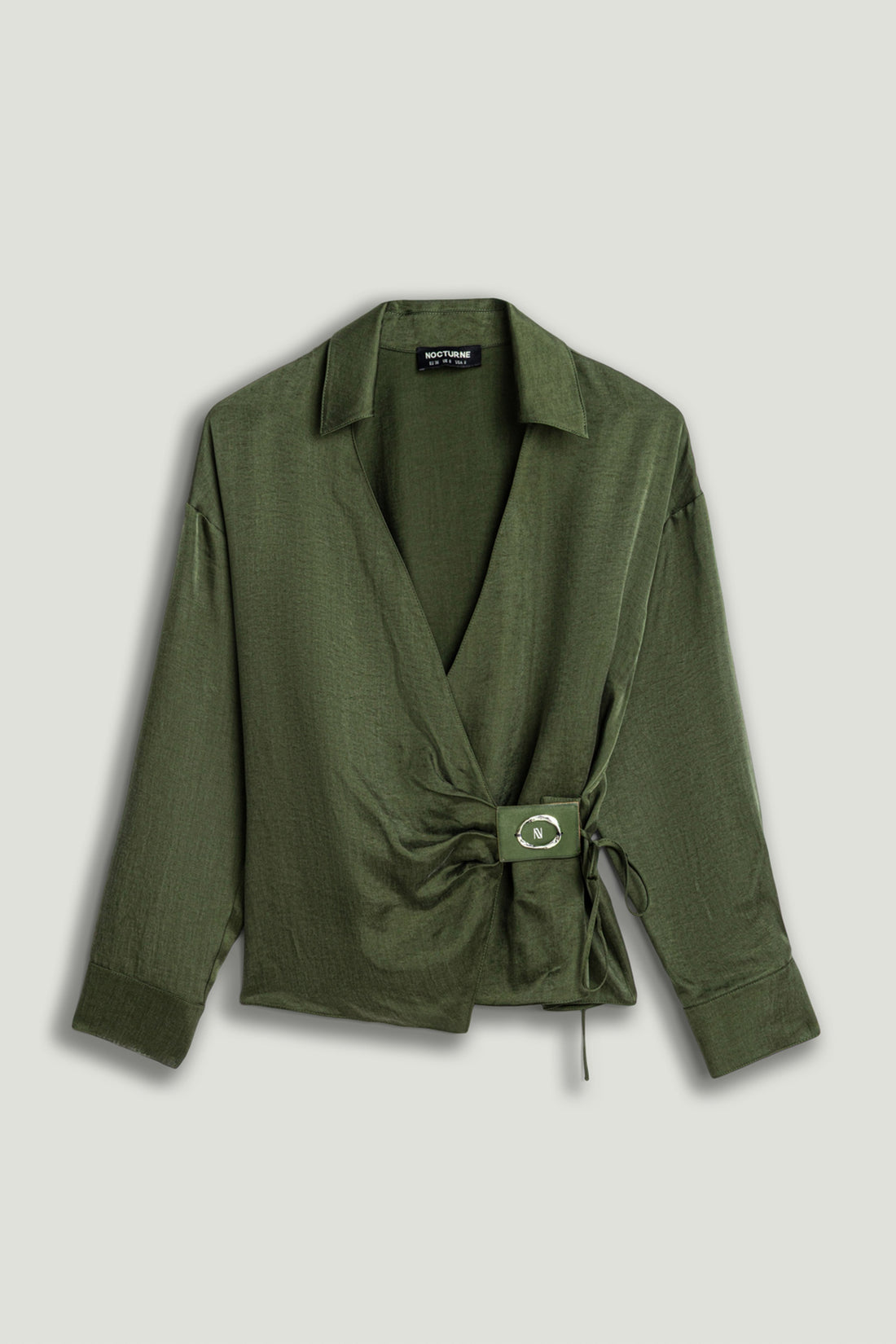 Logo Buckle Wrap Blouse