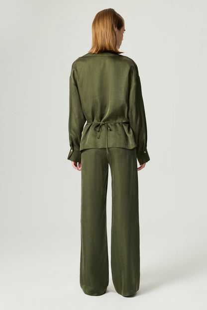 Logo Buckle Wrap Blouse