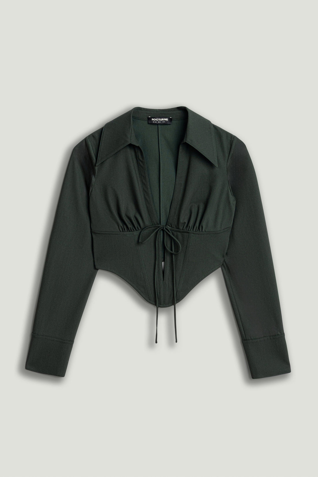 Sculpted Deep-V Corset Blouse
