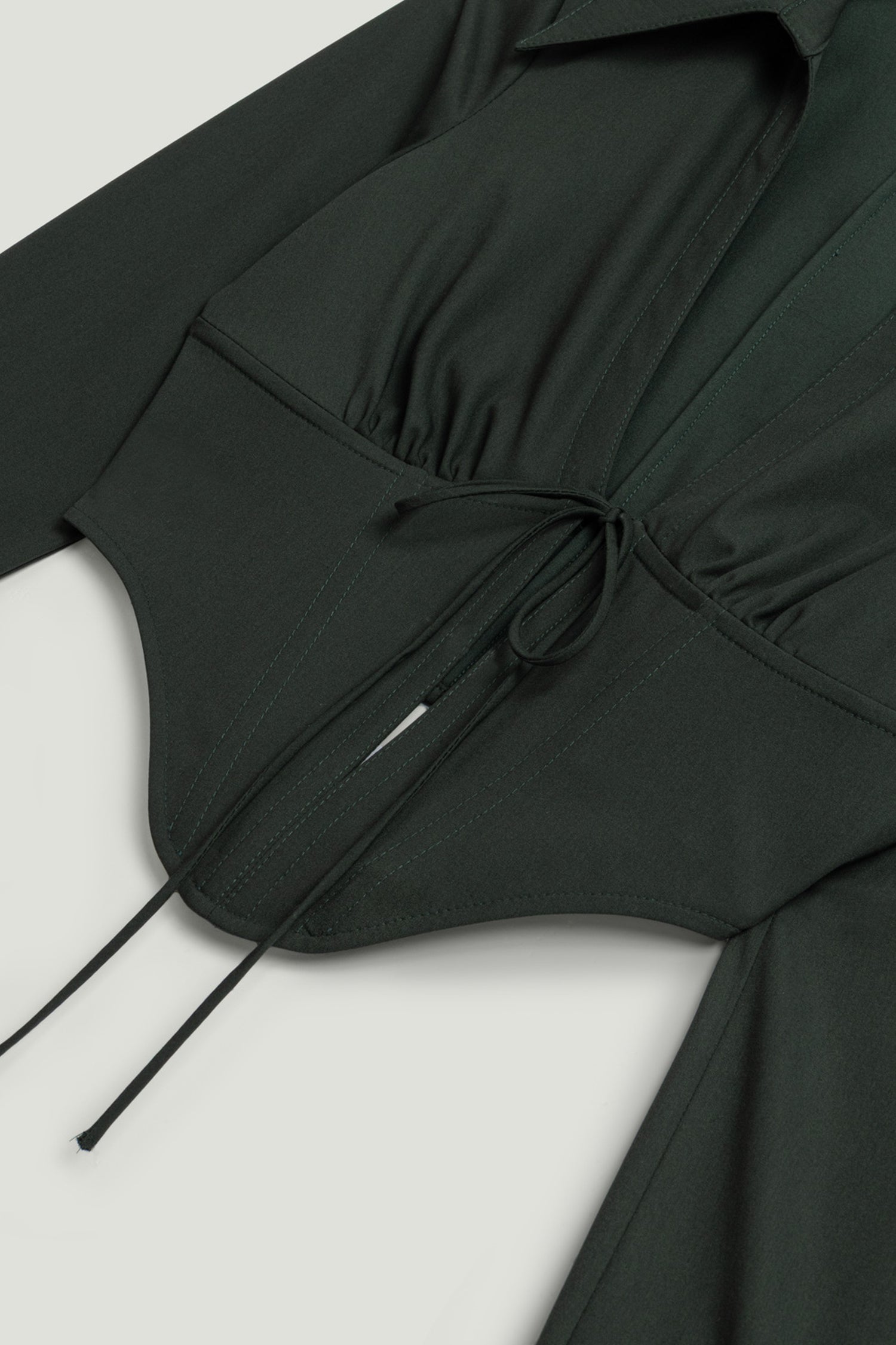 Sculpted Deep-V Corset Blouse
