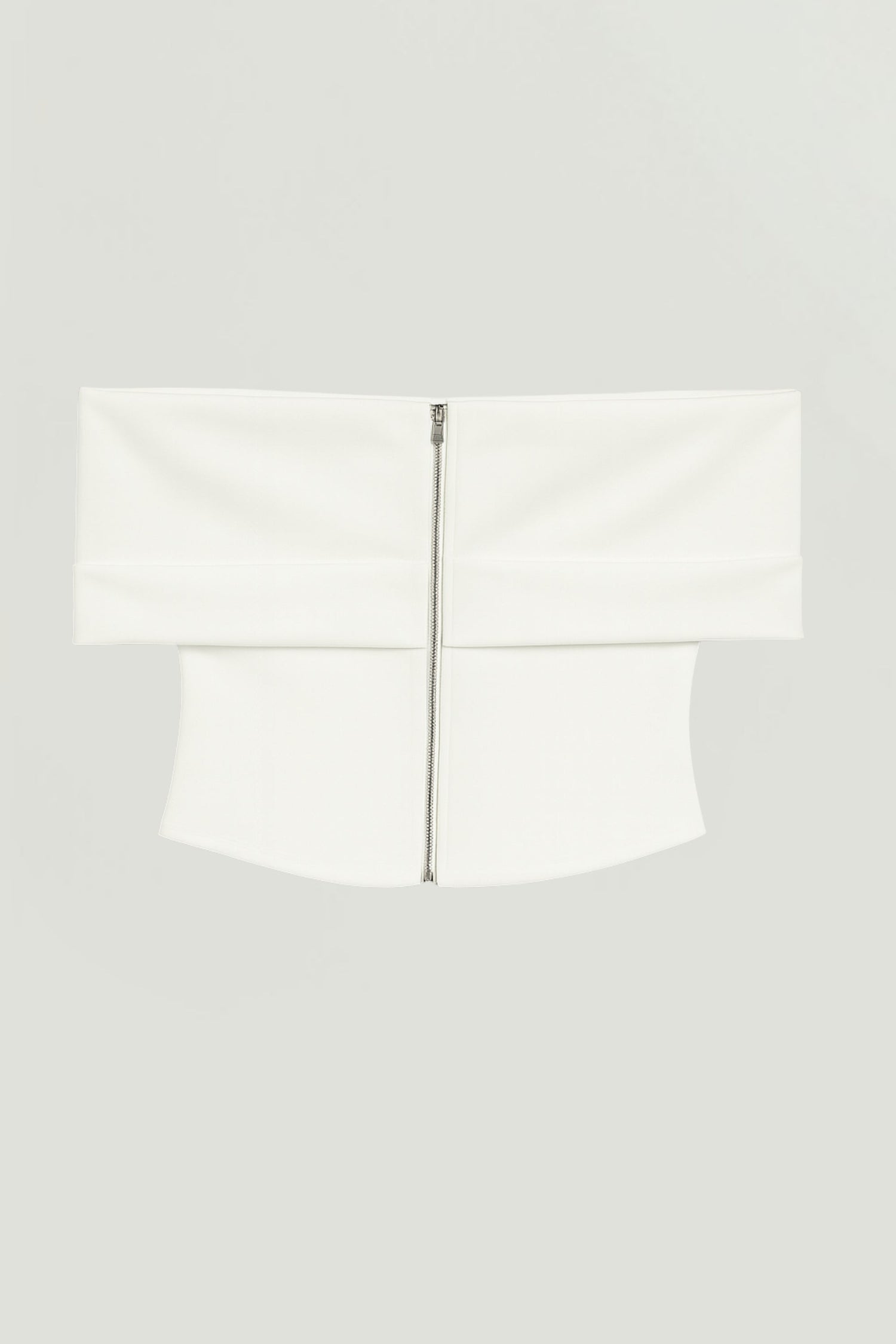 Foldover Zip-Front Bandeau Top