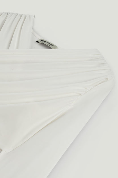 Draped Detail Long Sleeve Top