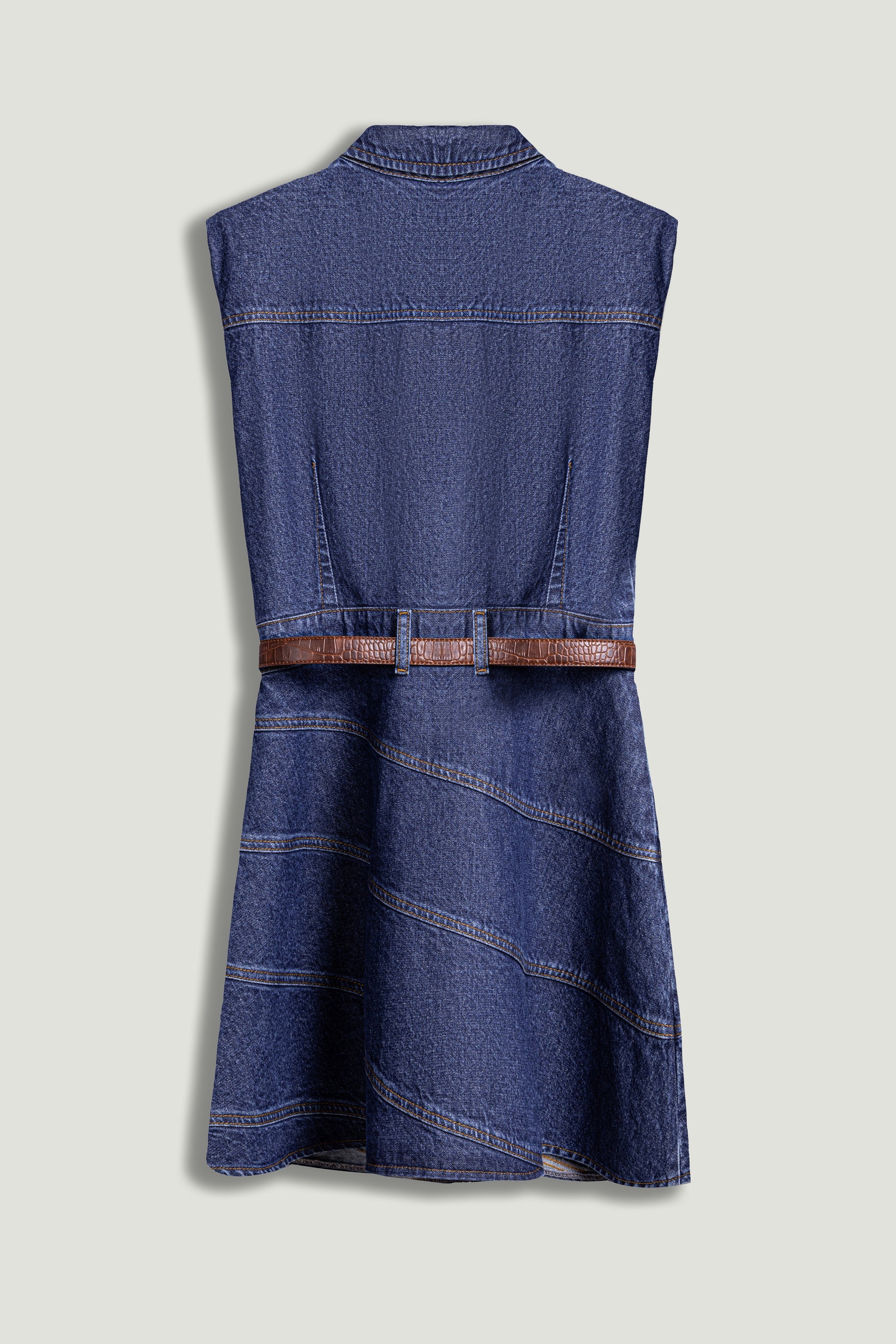 Belted Denim Mini Dress