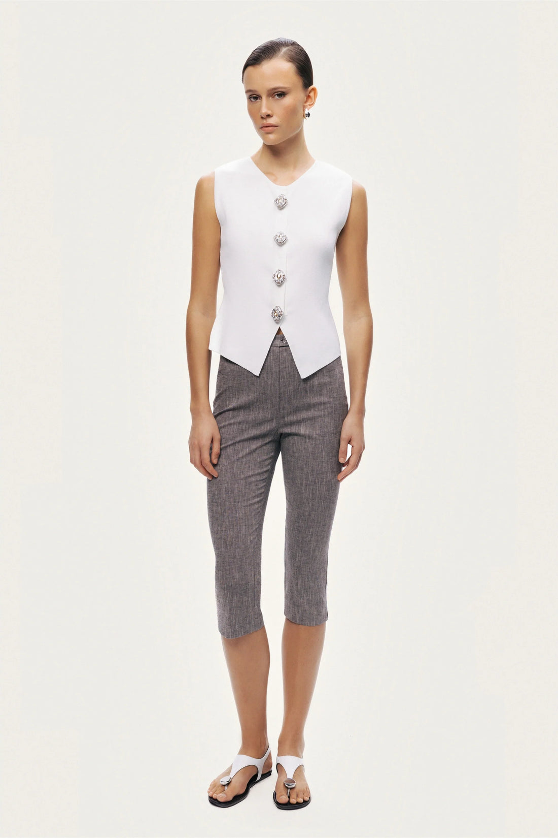 Embellished Sleeveless Knit Top