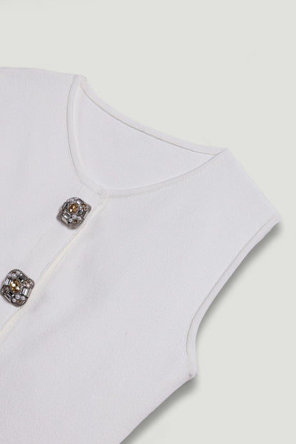 Embellished Sleeveless Knit Top