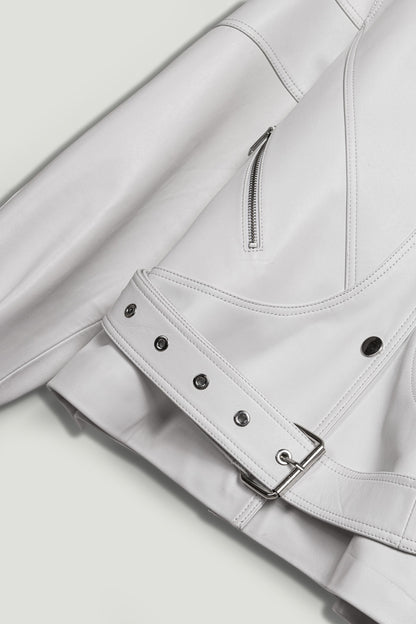 High-Neck Belted Jacket