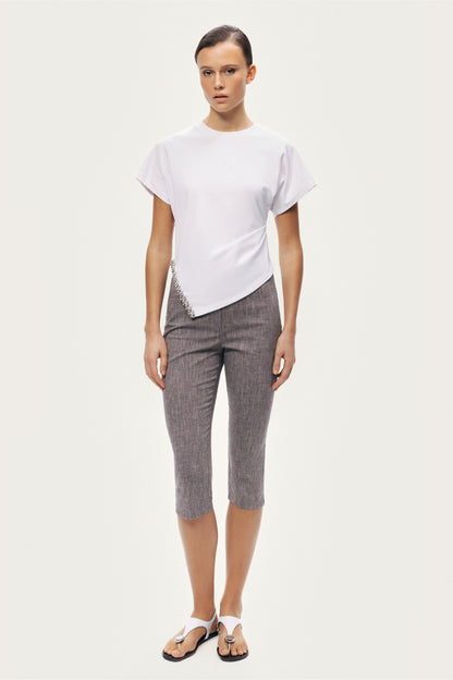 Embellished Asymmetric T-Shirt