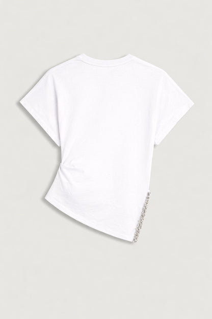 Embellished Asymmetric T-Shirt