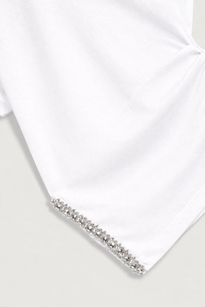 Embellished Asymmetric T-Shirt