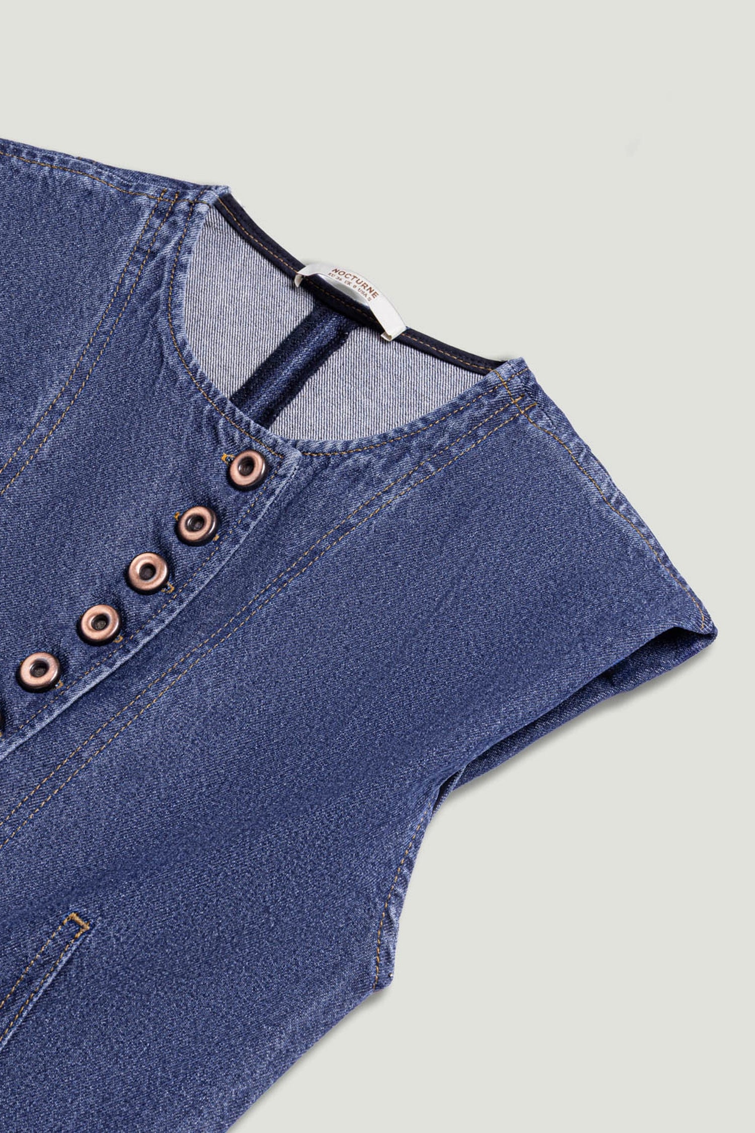 Button-Front Denim Vest