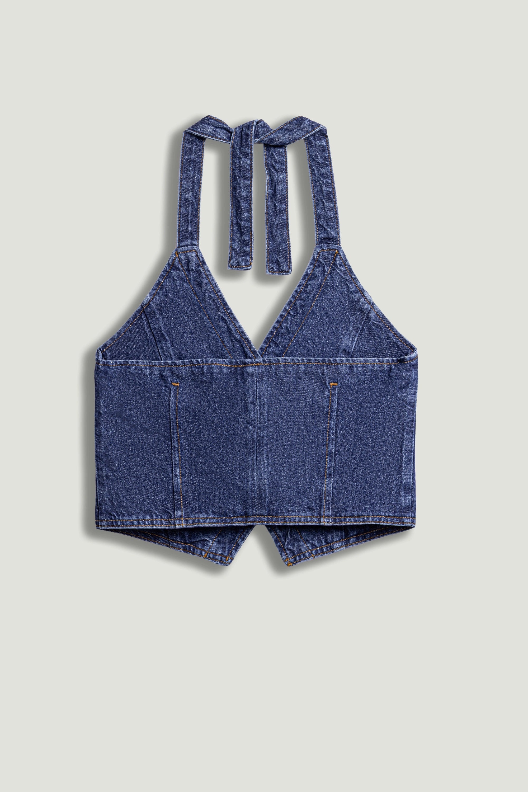 Halter Neck Denim Vest