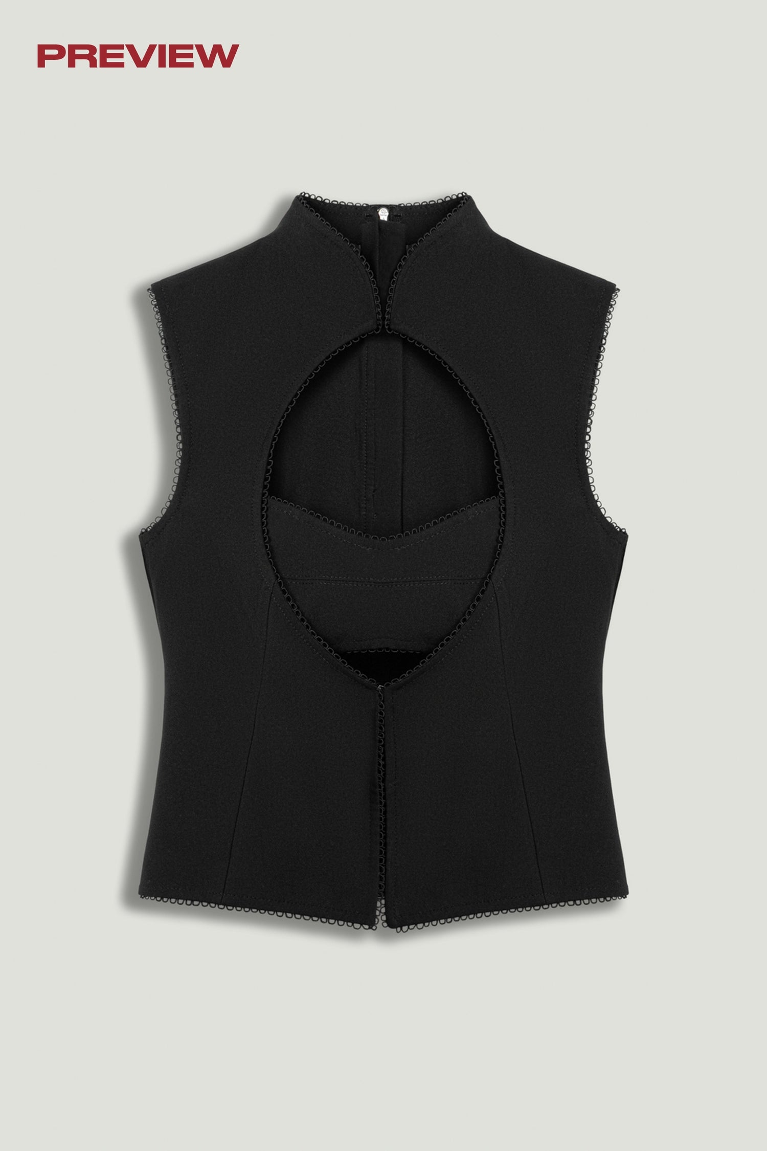 Black Braid-Trim Bustier Top with Built-In Bra