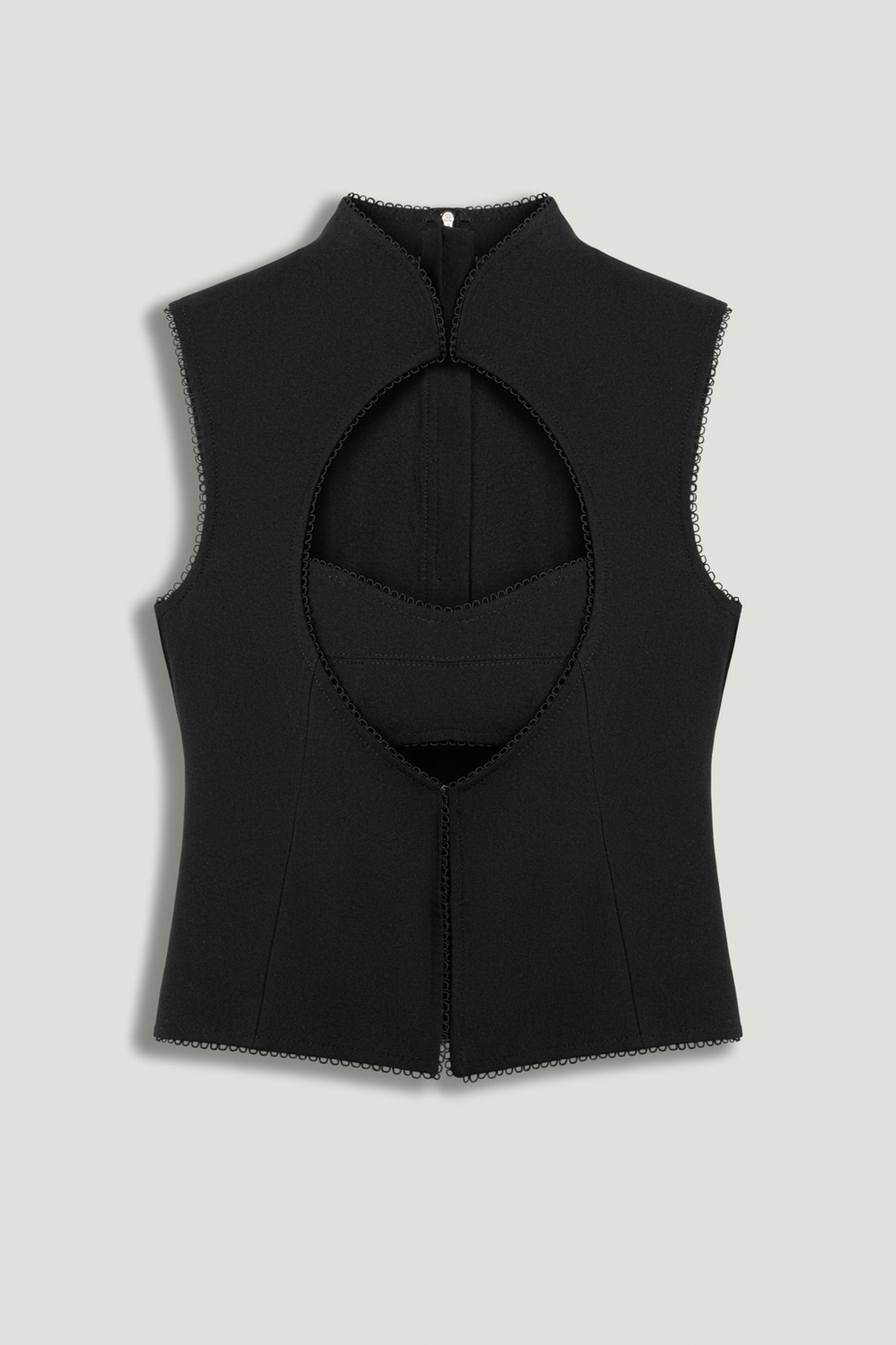 Black Braid-Trim Bustier Top with Built-In Bra