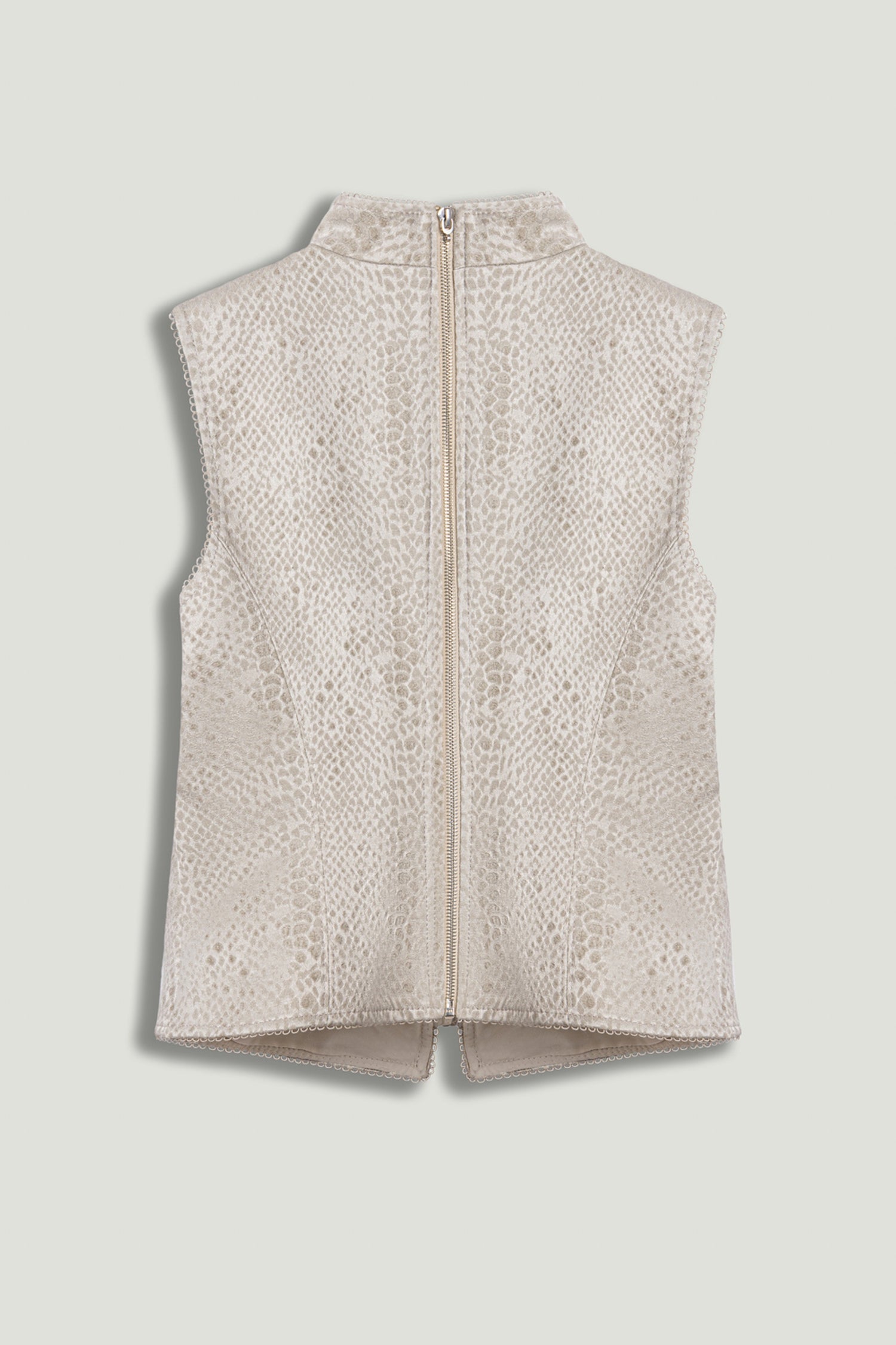 Braid-Trim Bustier Top with Built-In Bra