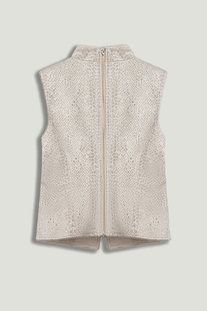 Braid-Trim Bustier Top with Built-In Bra