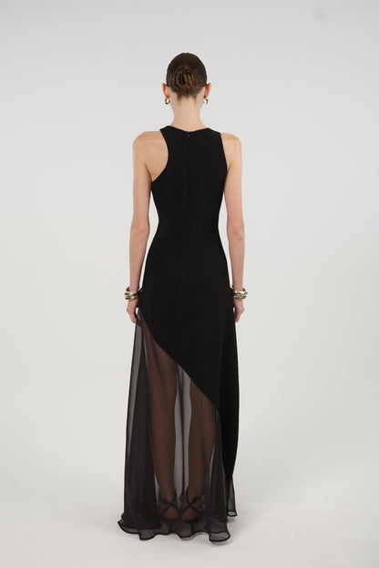 Sheer Detail Maxi Dress