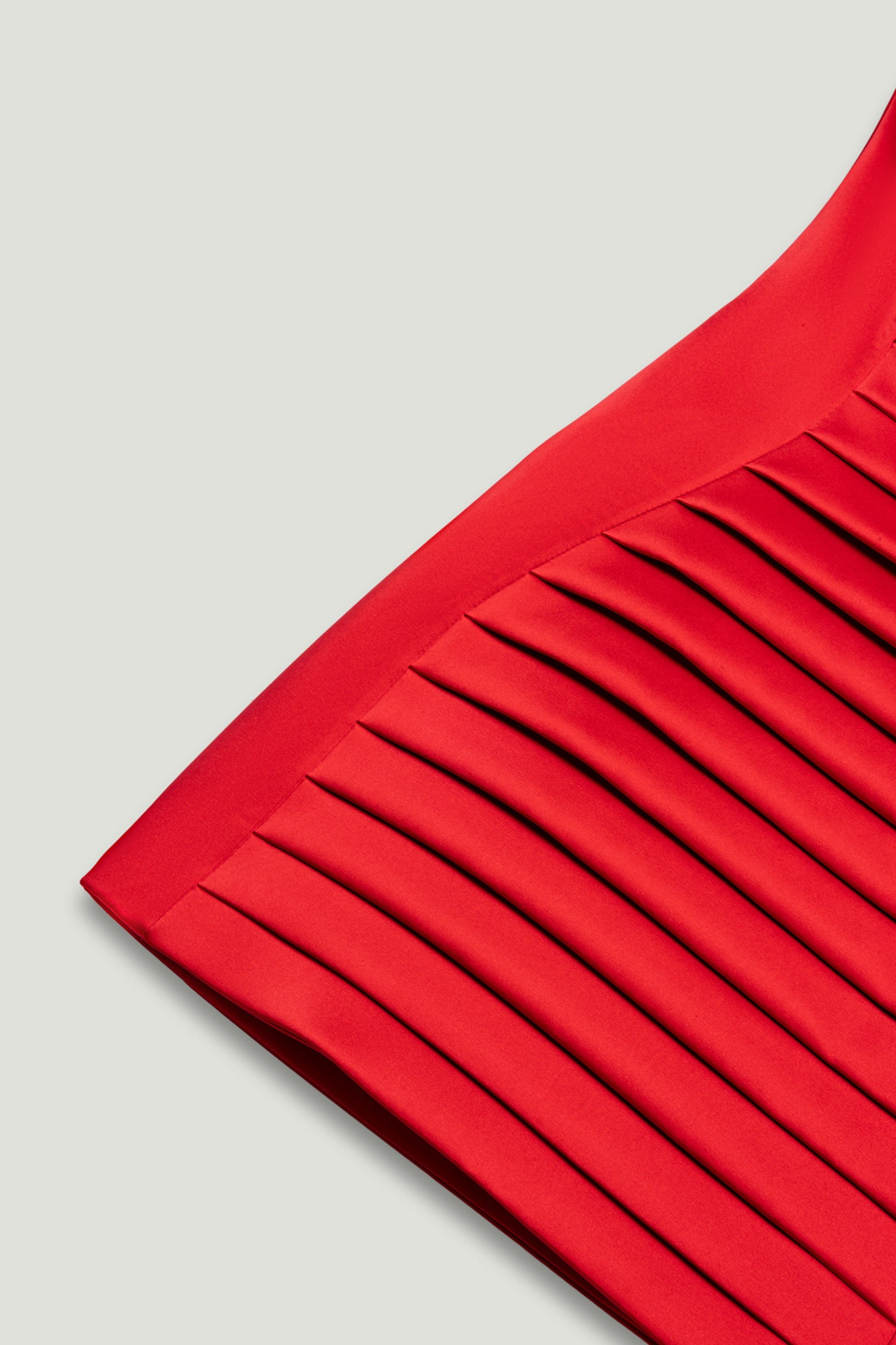 Red Strapless Ribbed Mini Dress