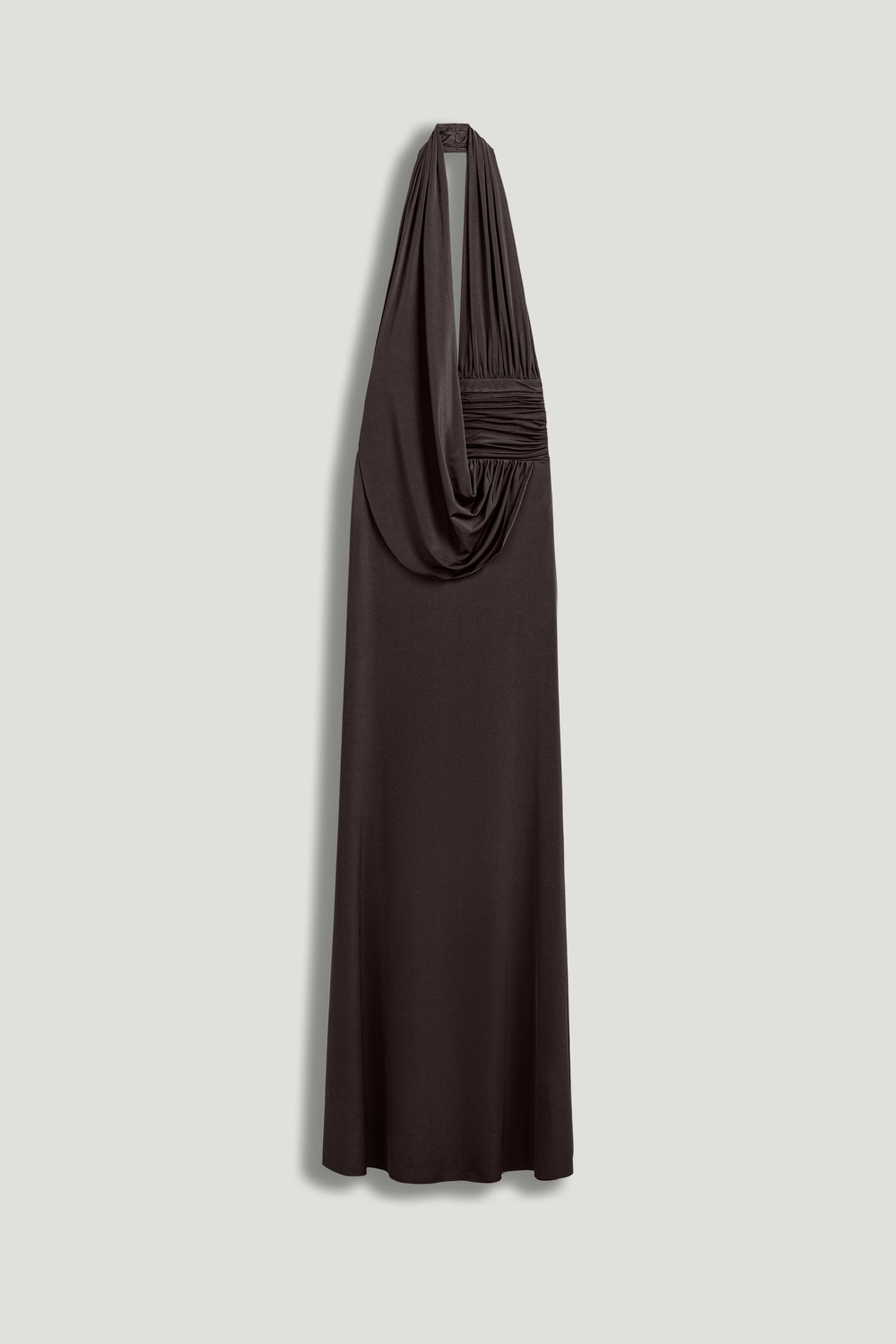 Draped Halter Neck Maxi Dress