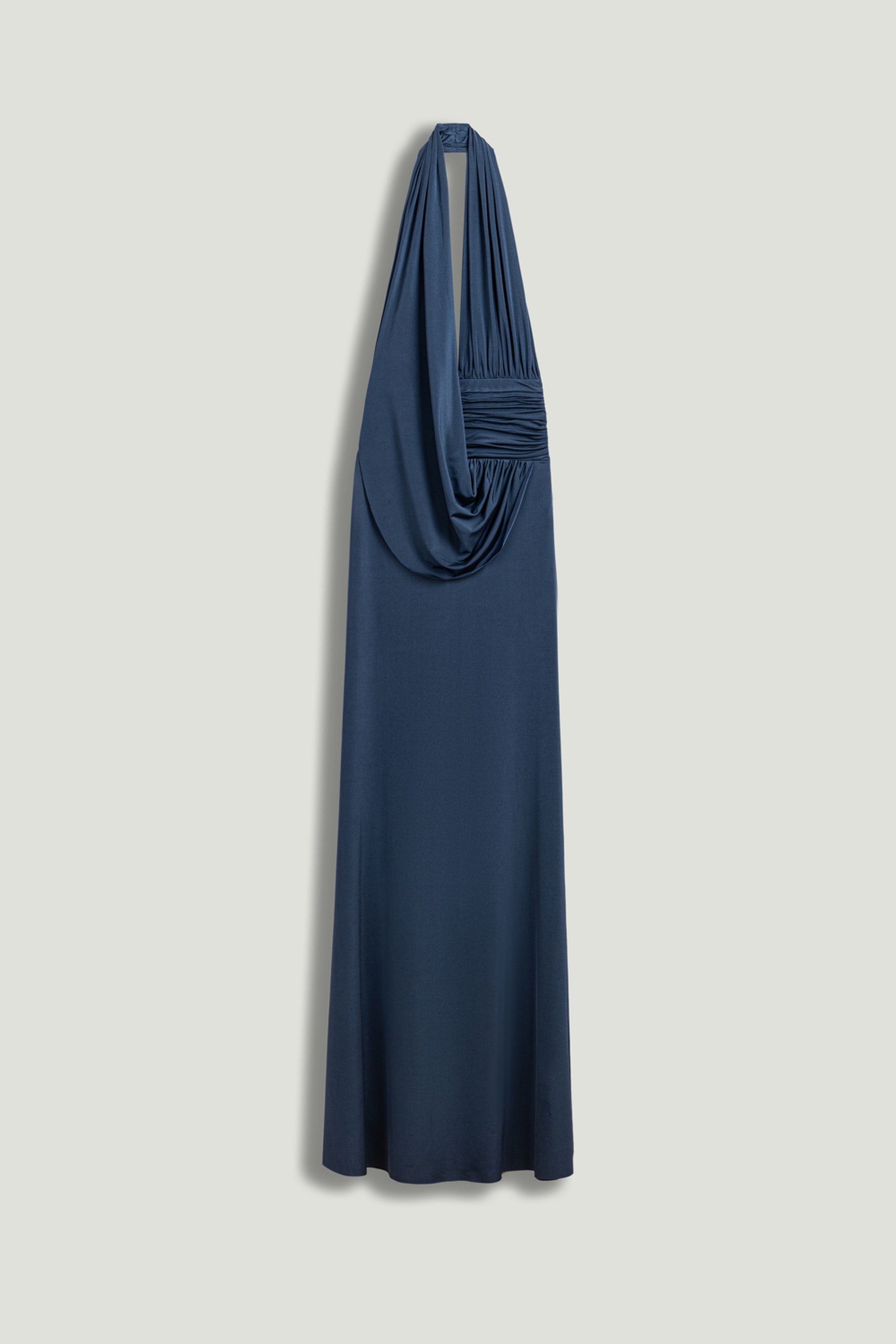 Draped Halter Neck Maxi Dress