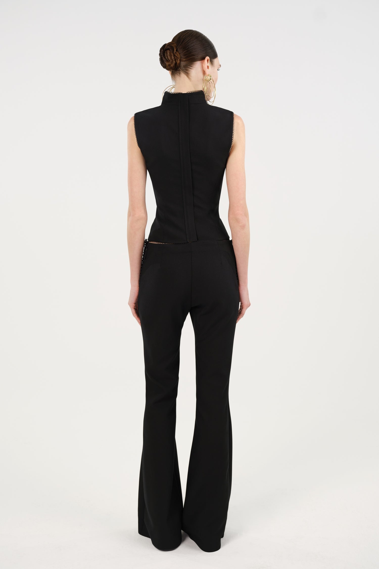 Side-Tie Low-Rise Slim Fit Trousers