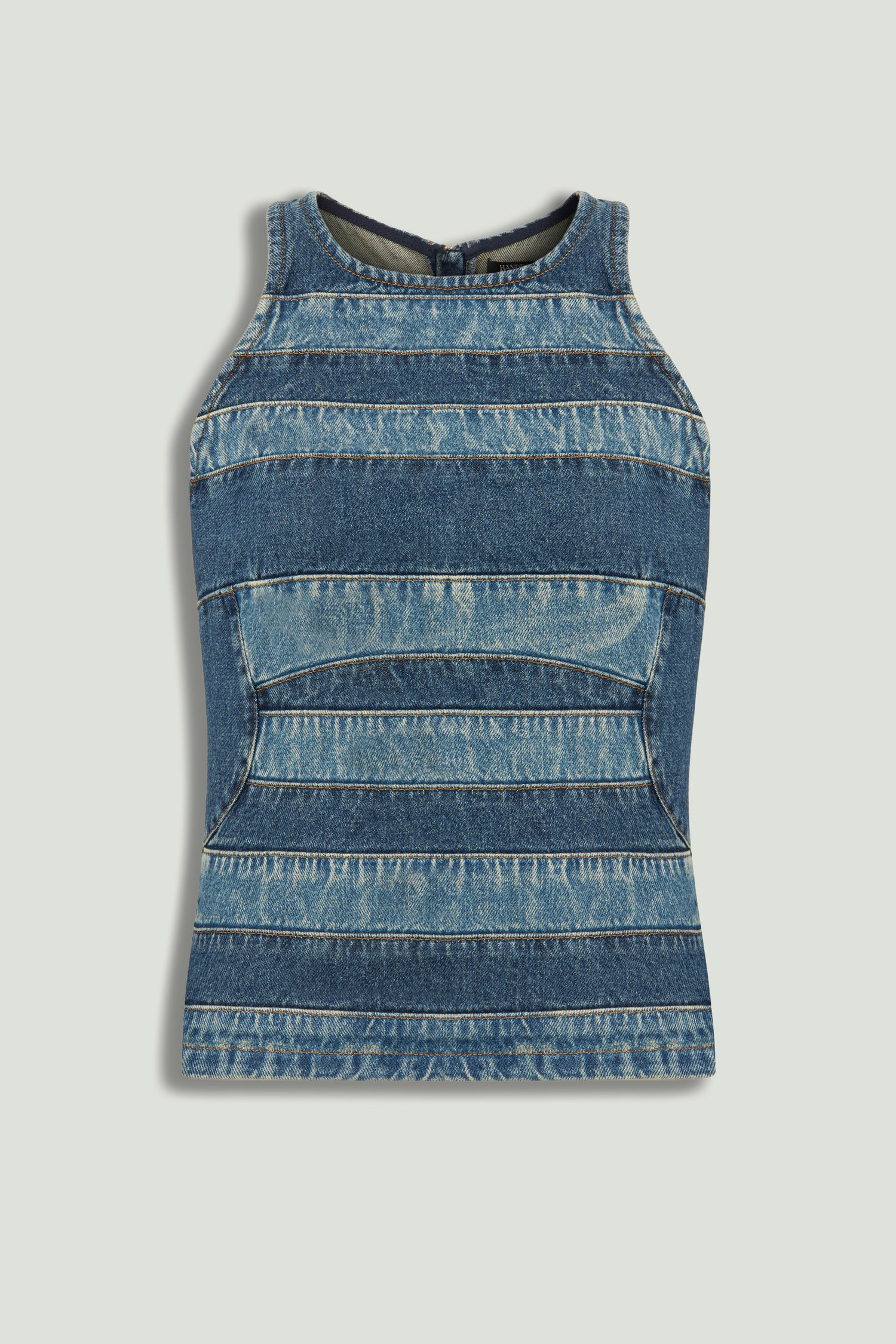 Halter Neck Denim Blouse