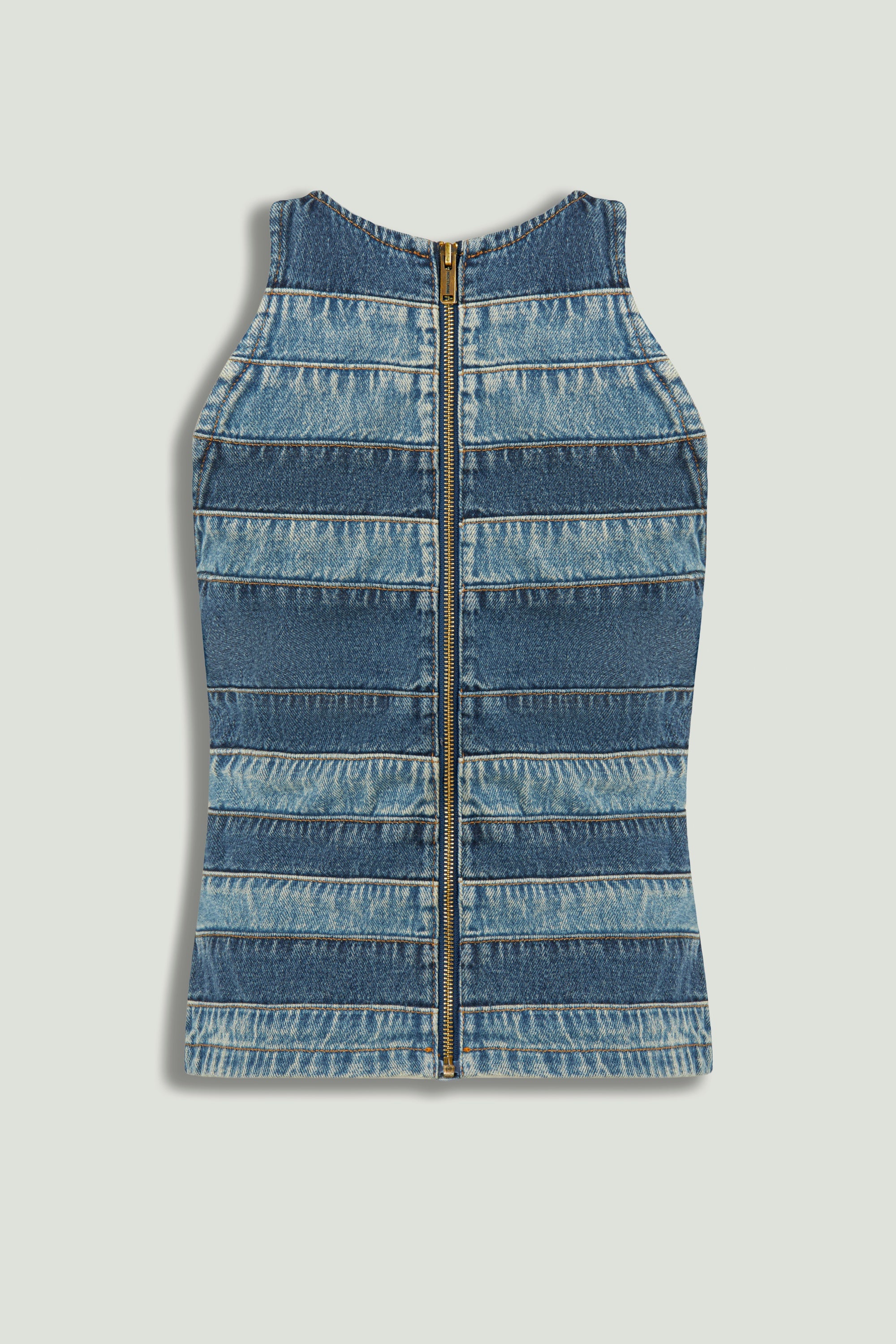 Halter Neck Denim Blouse