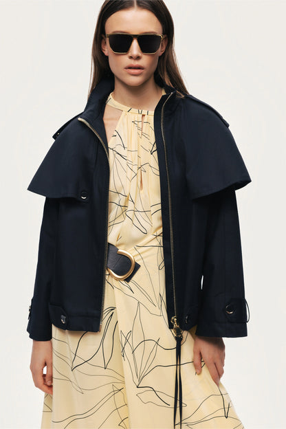 Hooded Short Trench Jacket