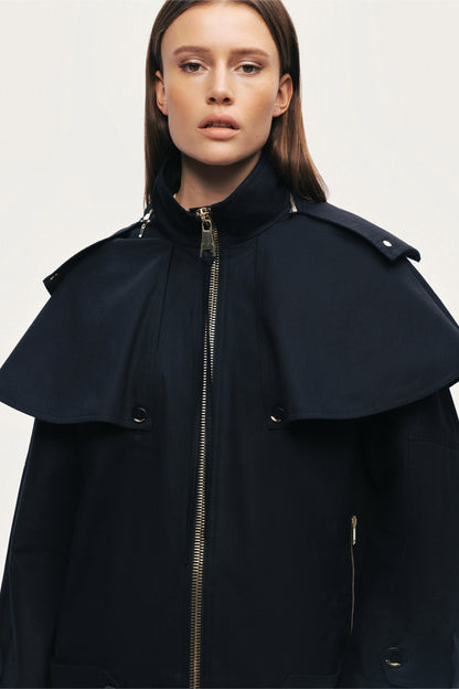 Hooded Short Trench Jacket