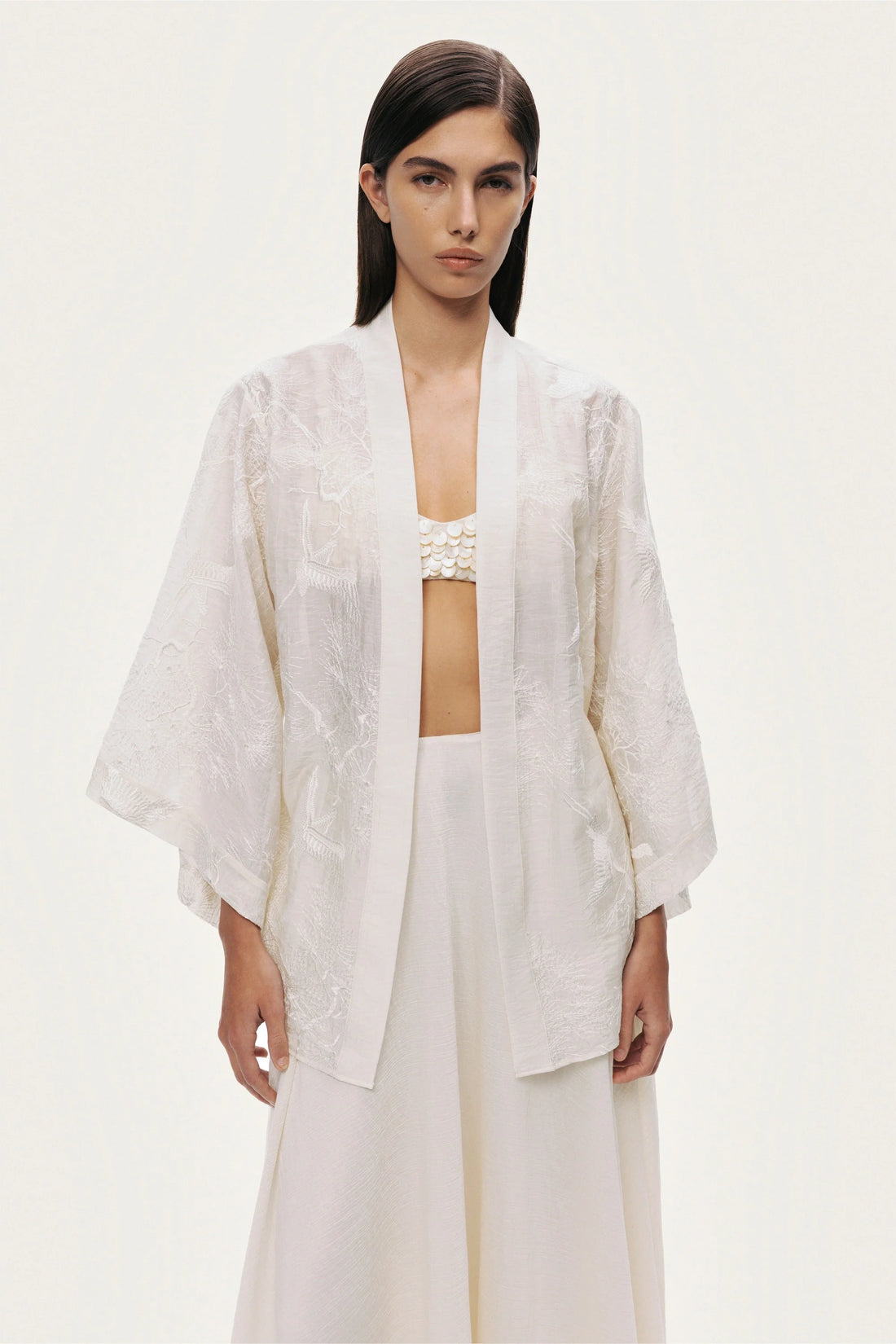 Textured Jacquard Kimono