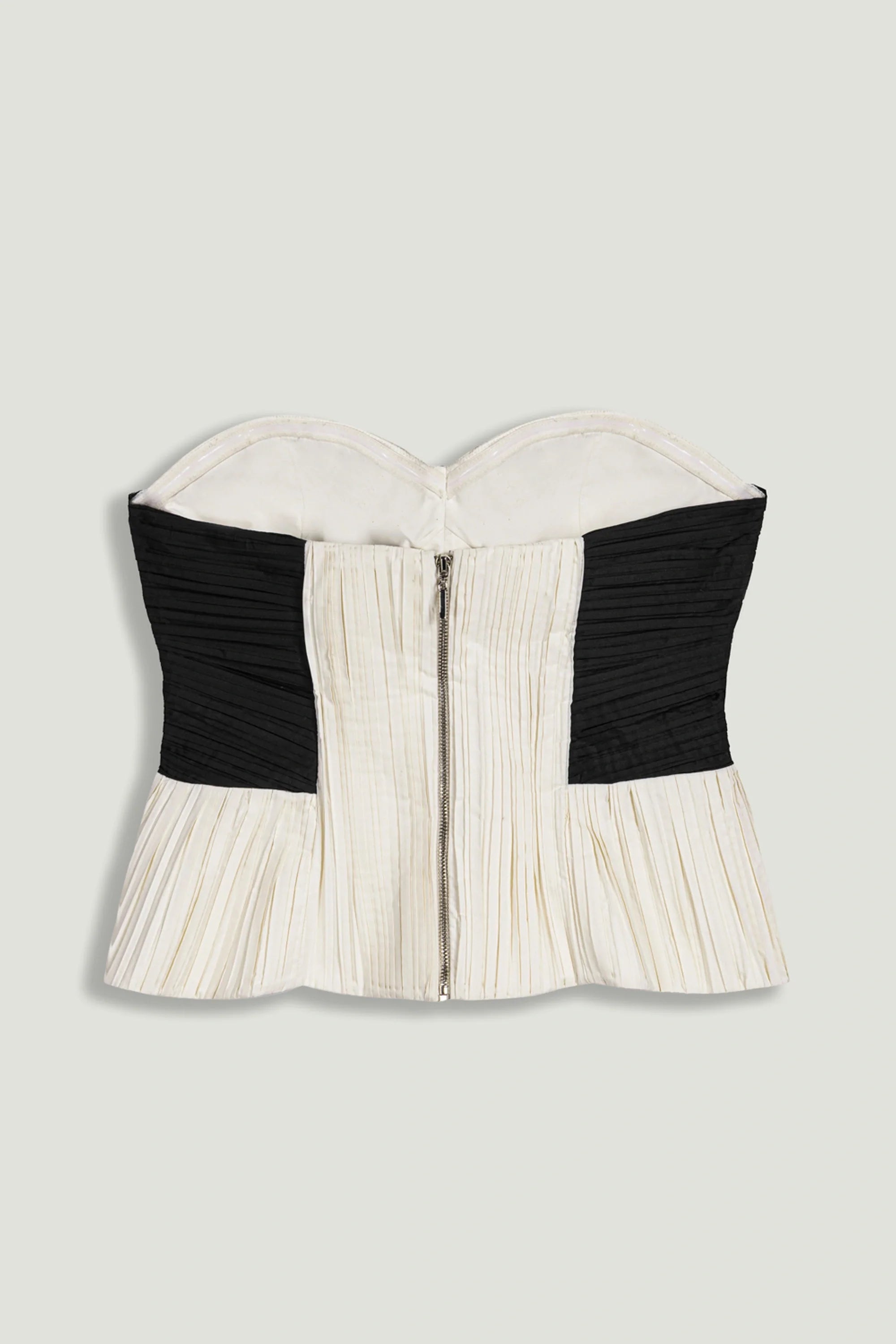 Structured Strapless Contrast Bustier Top
