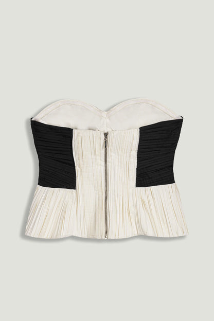 Structured Strapless Contrast Bustier Top