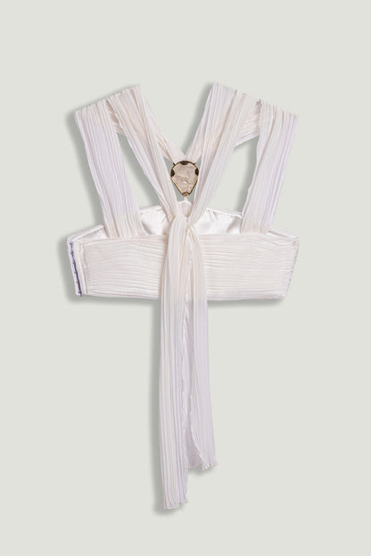 Strapless Draped Bustier Top