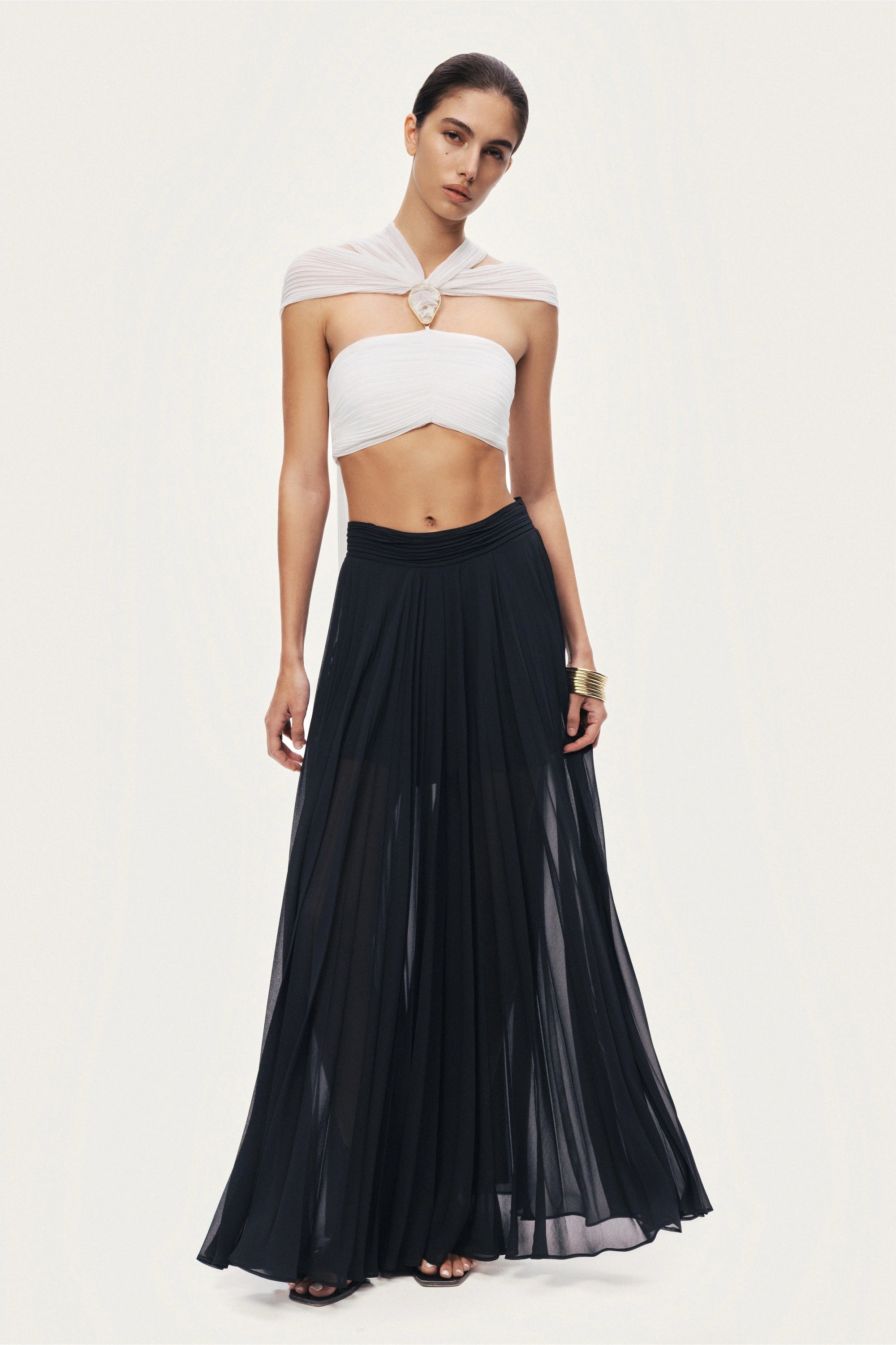 Strapless Draped Bustier Top