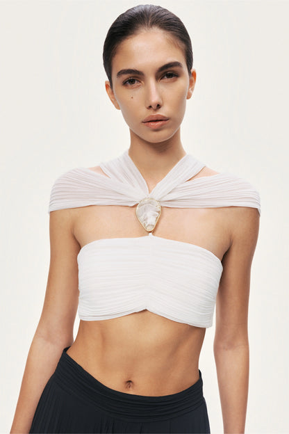 Strapless Draped Bustier Top